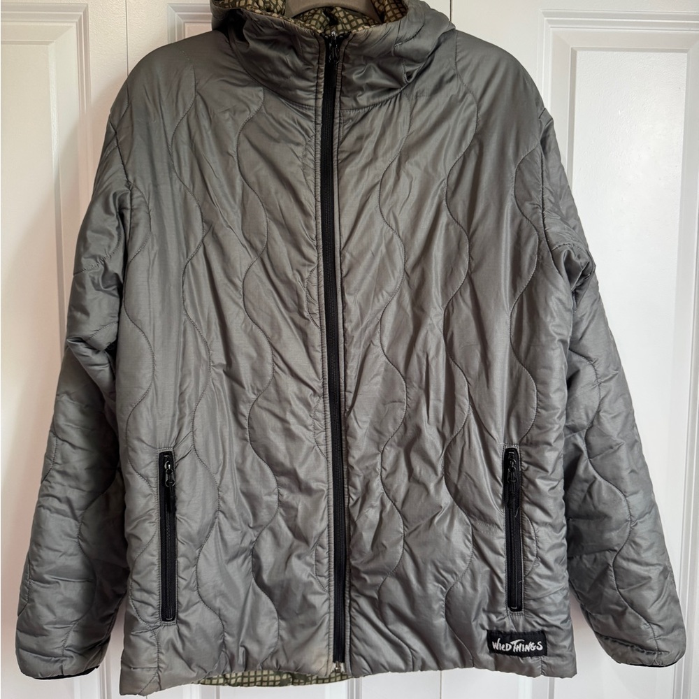 Wild Things Reversible Primaloft Night Camo Hooded Jacket, Large Made in USA - Picture 8 of 12